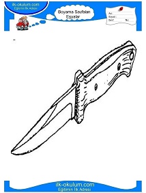 Çocuklar İçin Bıçak Boyama Sayfaları 